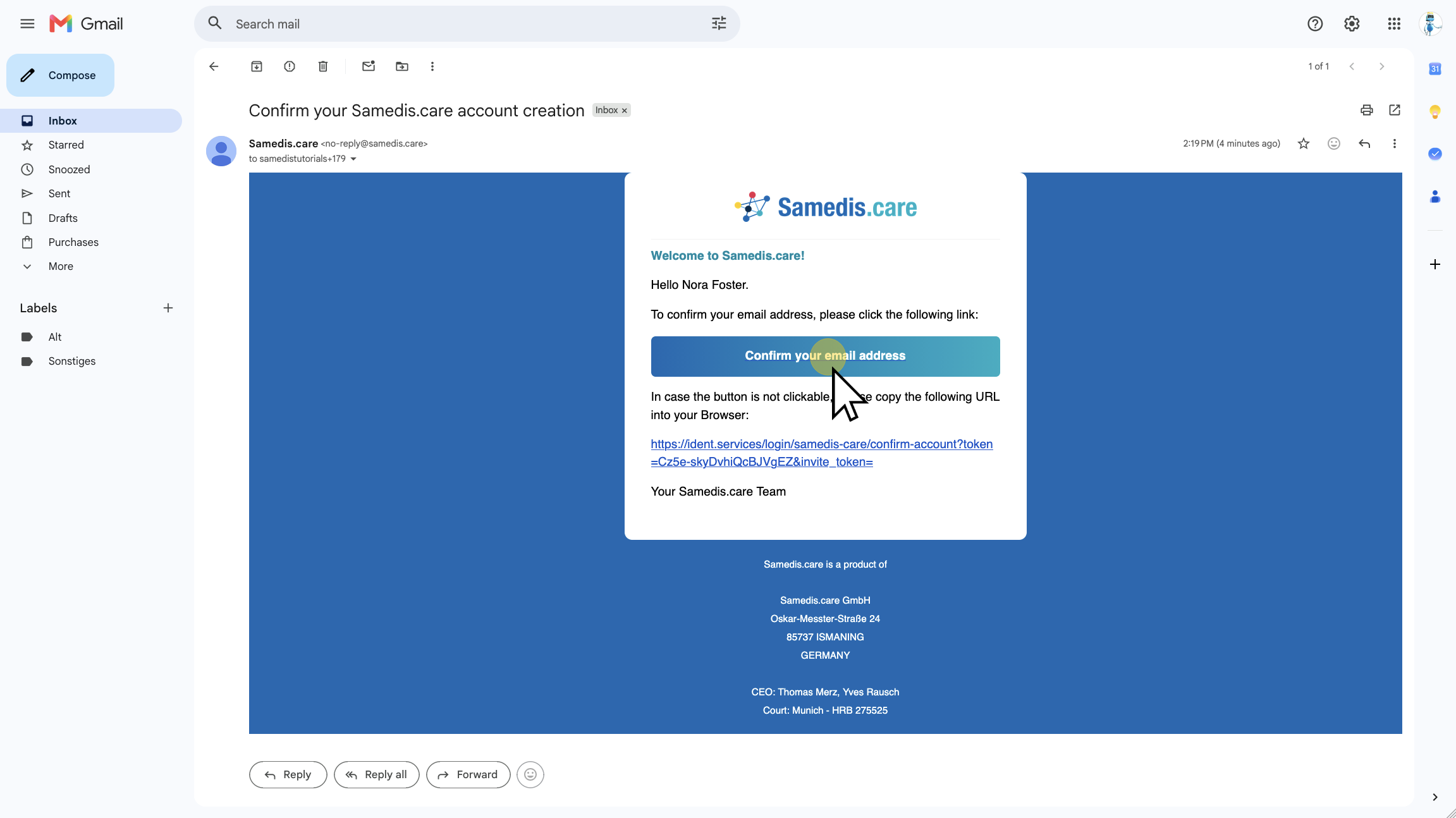 Confirm your email address