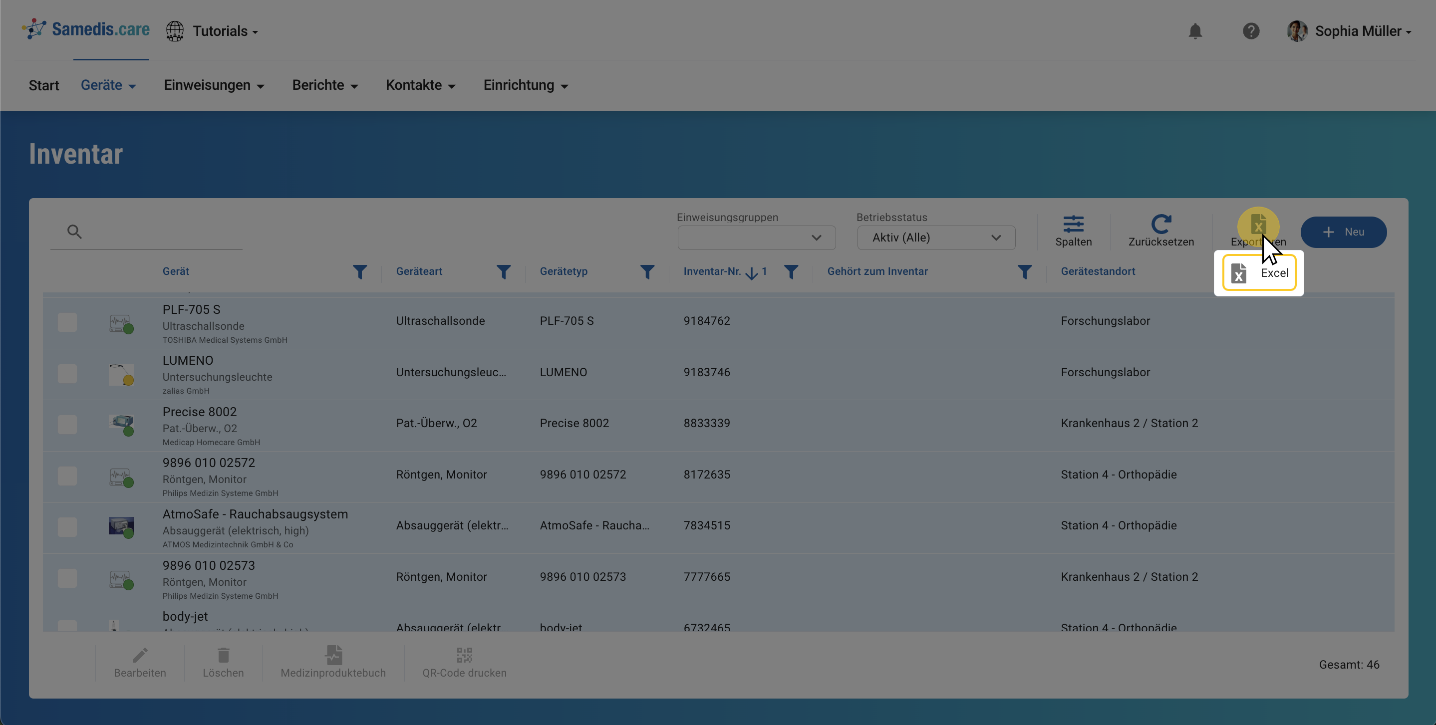 Exportformat auswählen