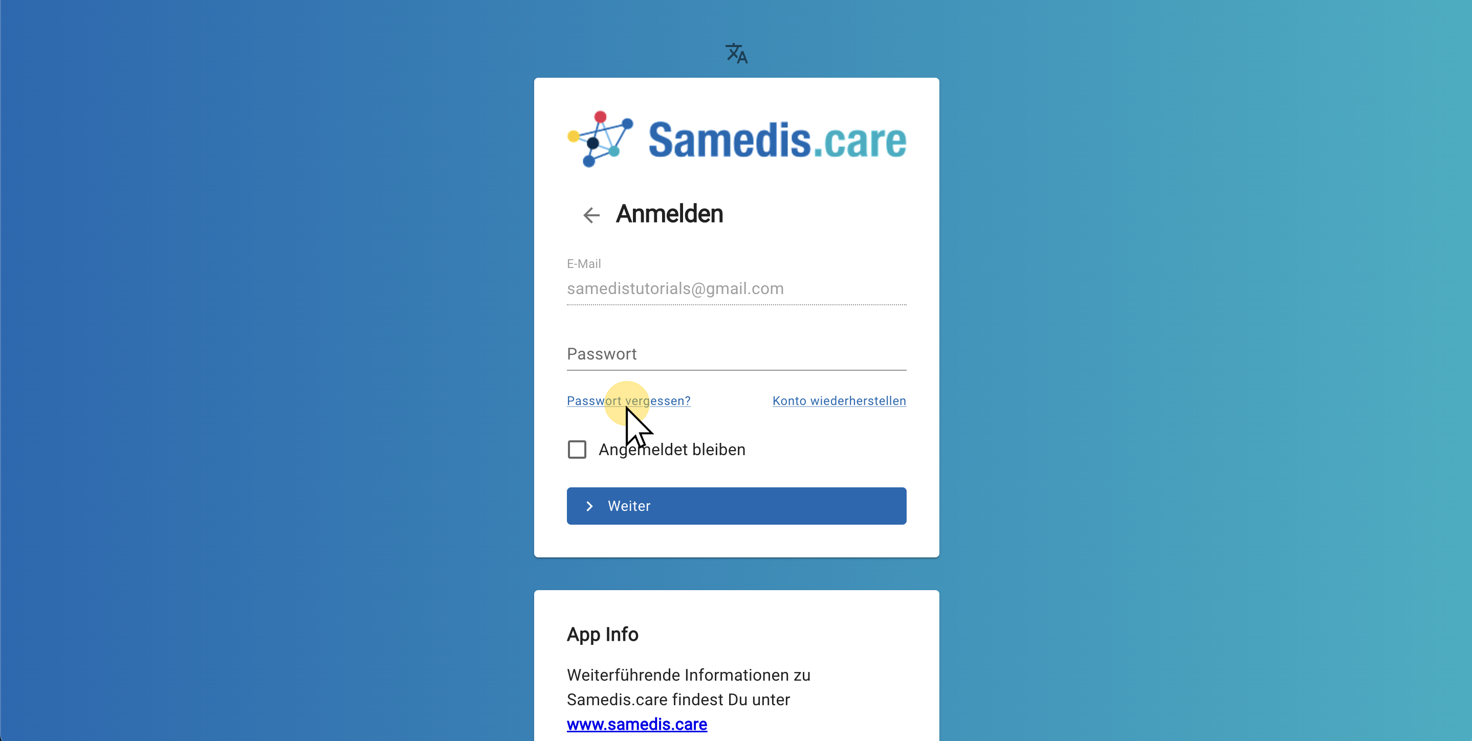 Passwort zurücksetzen