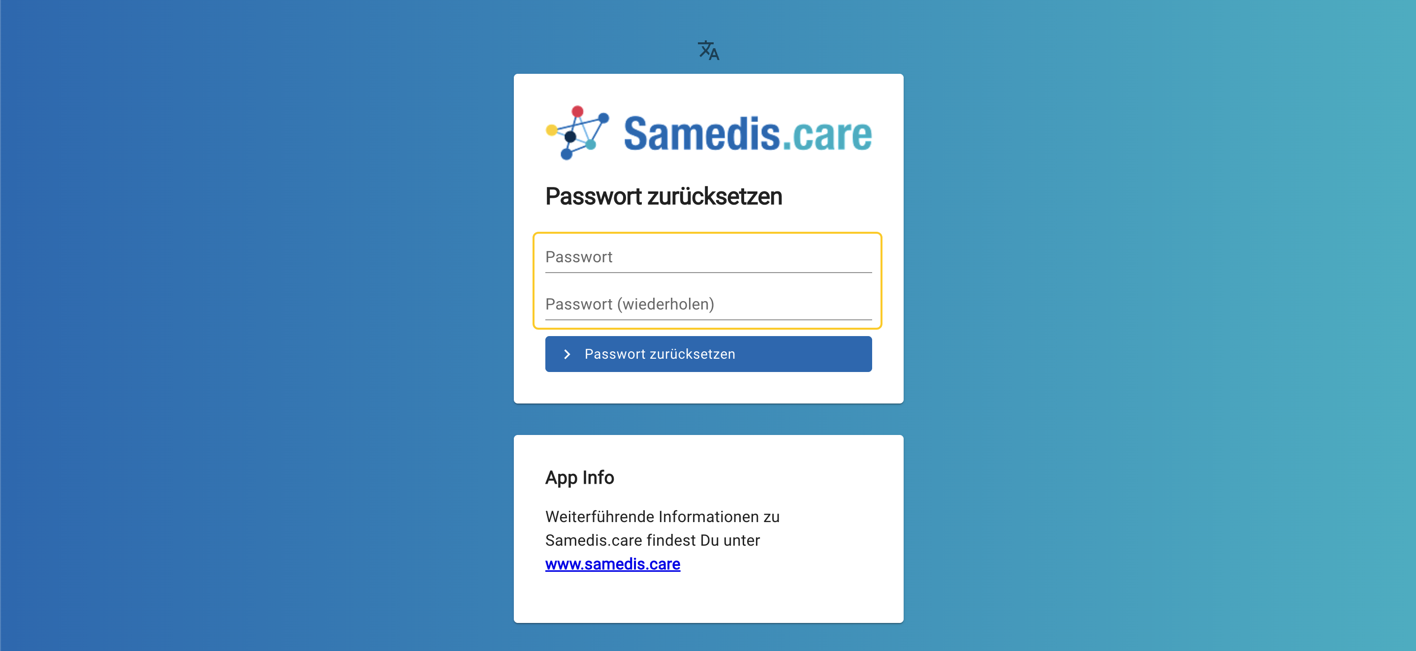 Neues Passwort vergeben