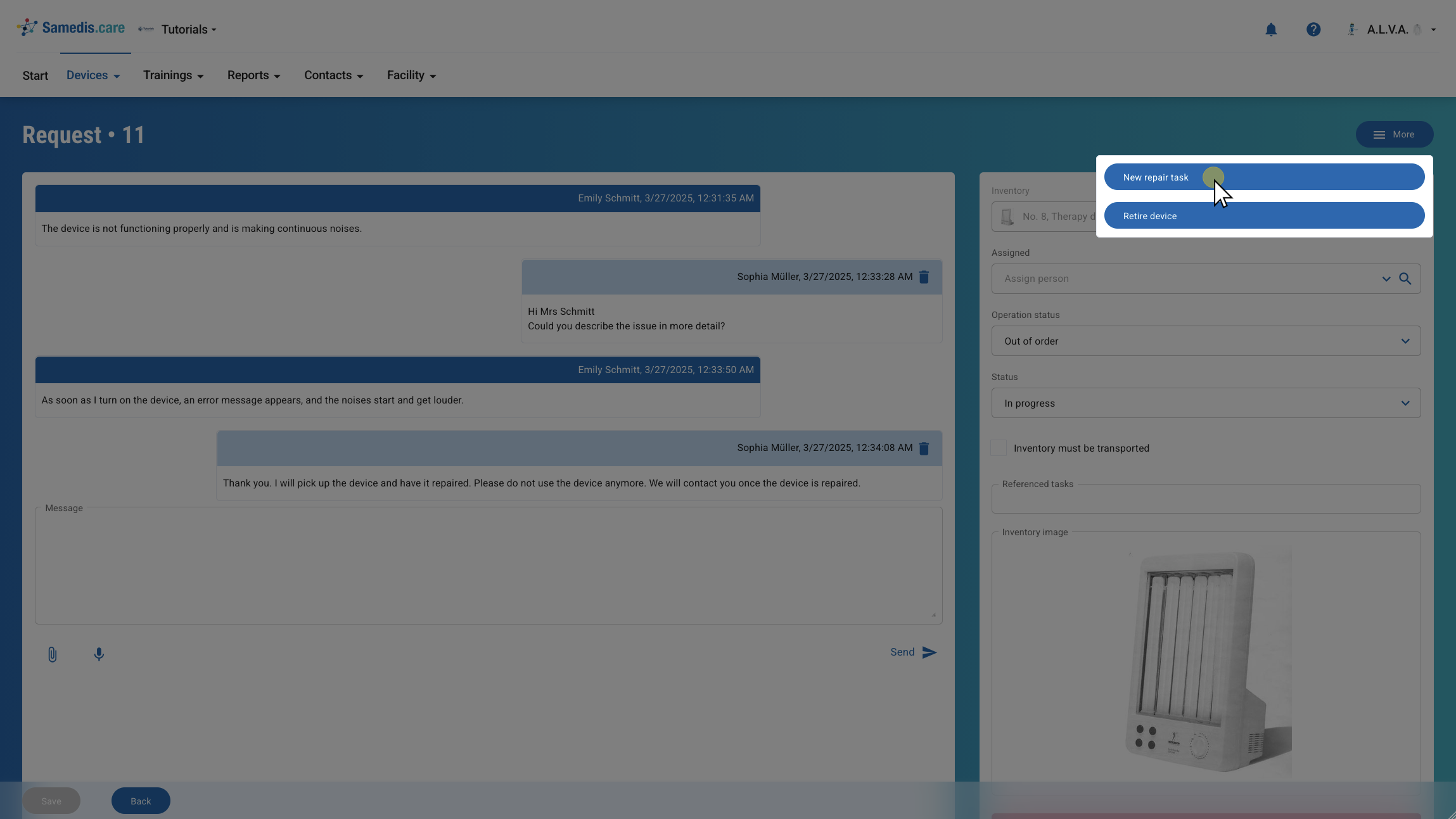 Reparatietaak documenteren