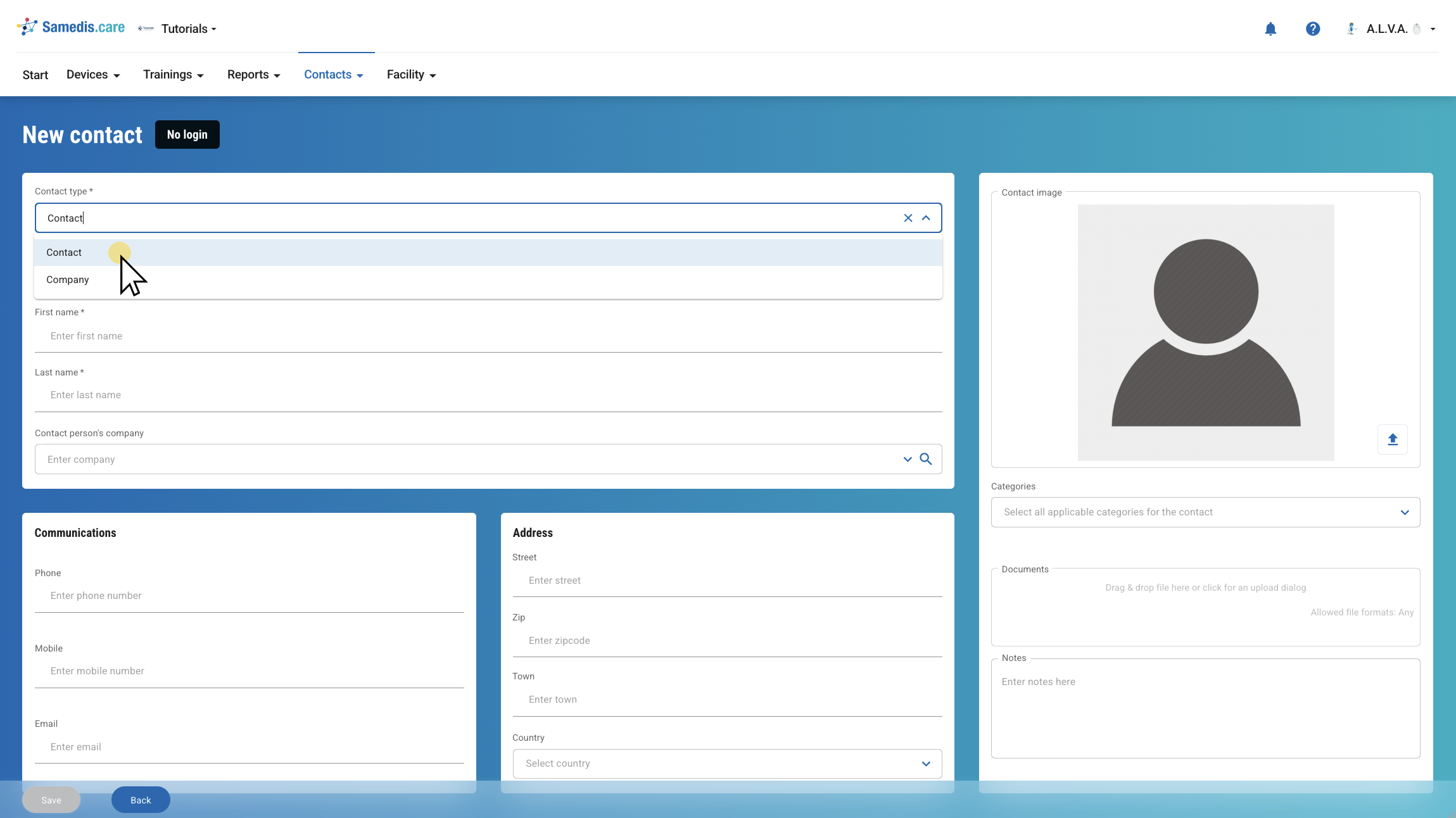 Contact aanmaken