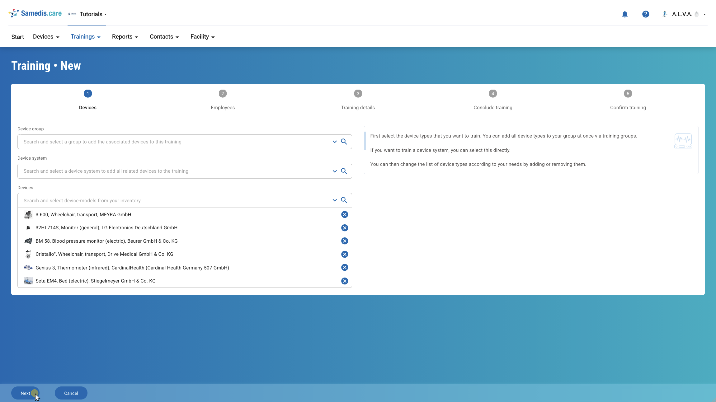Sélectionner les appareils