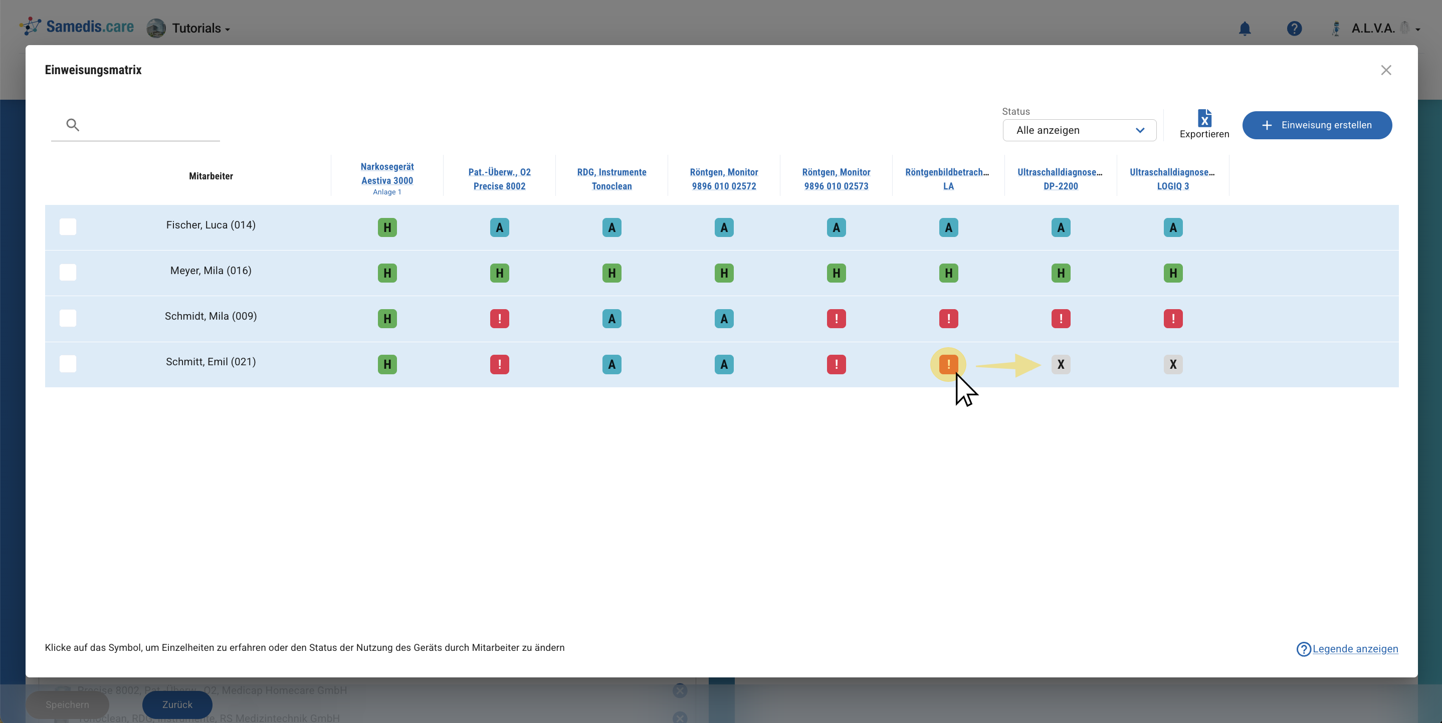 Matrix innerhalb einer Gruppe