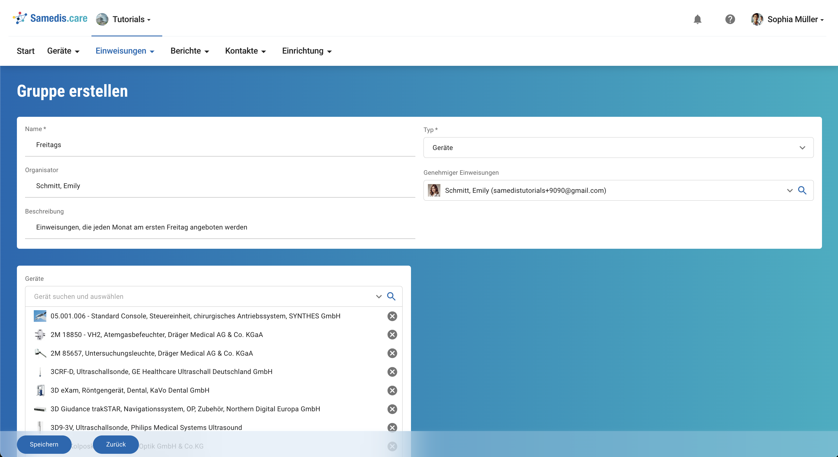 Beispiel 3: Wiederkehrende Einweisungen