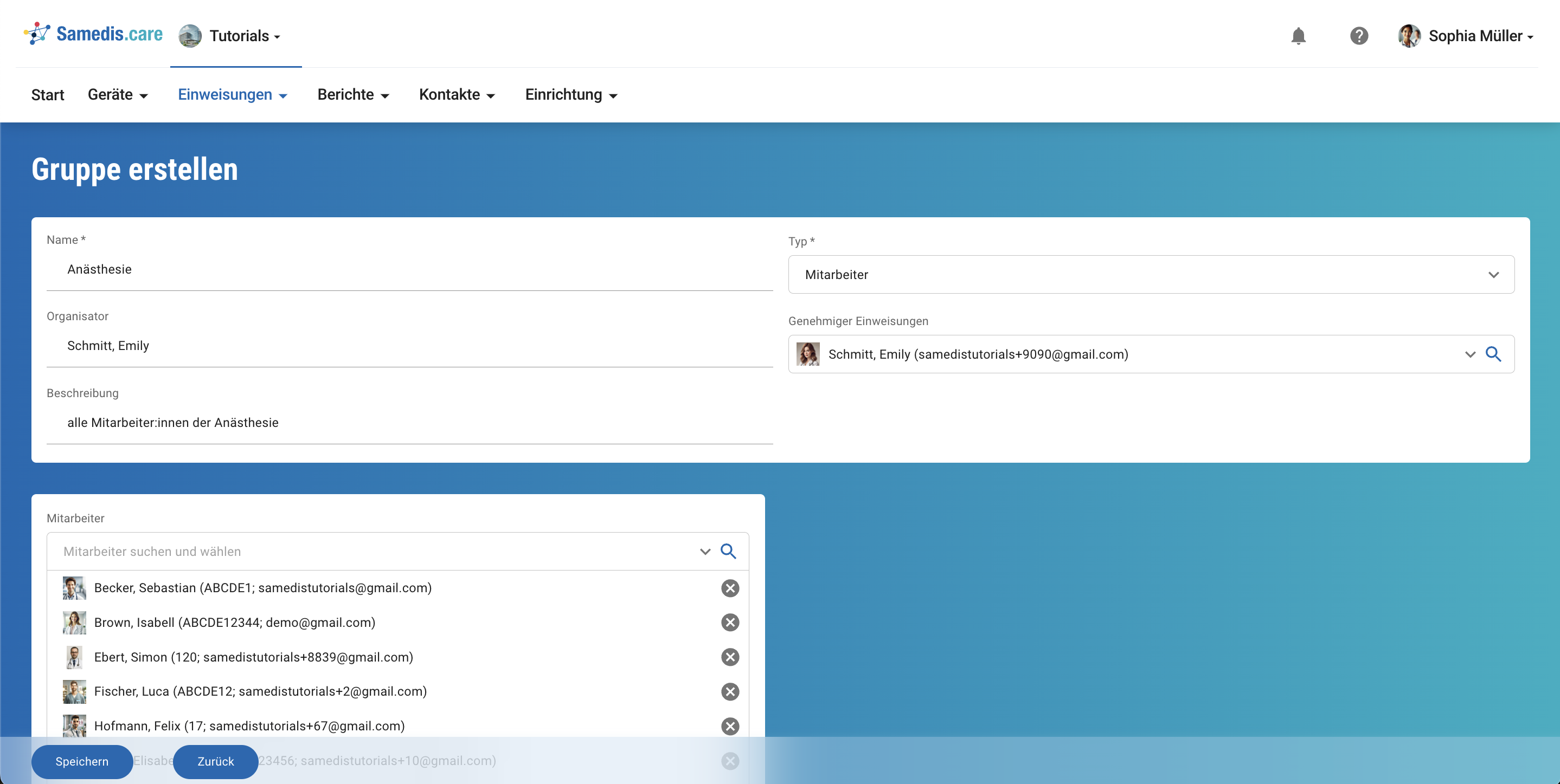 Beispiel 4: Mitarbeitergruppe