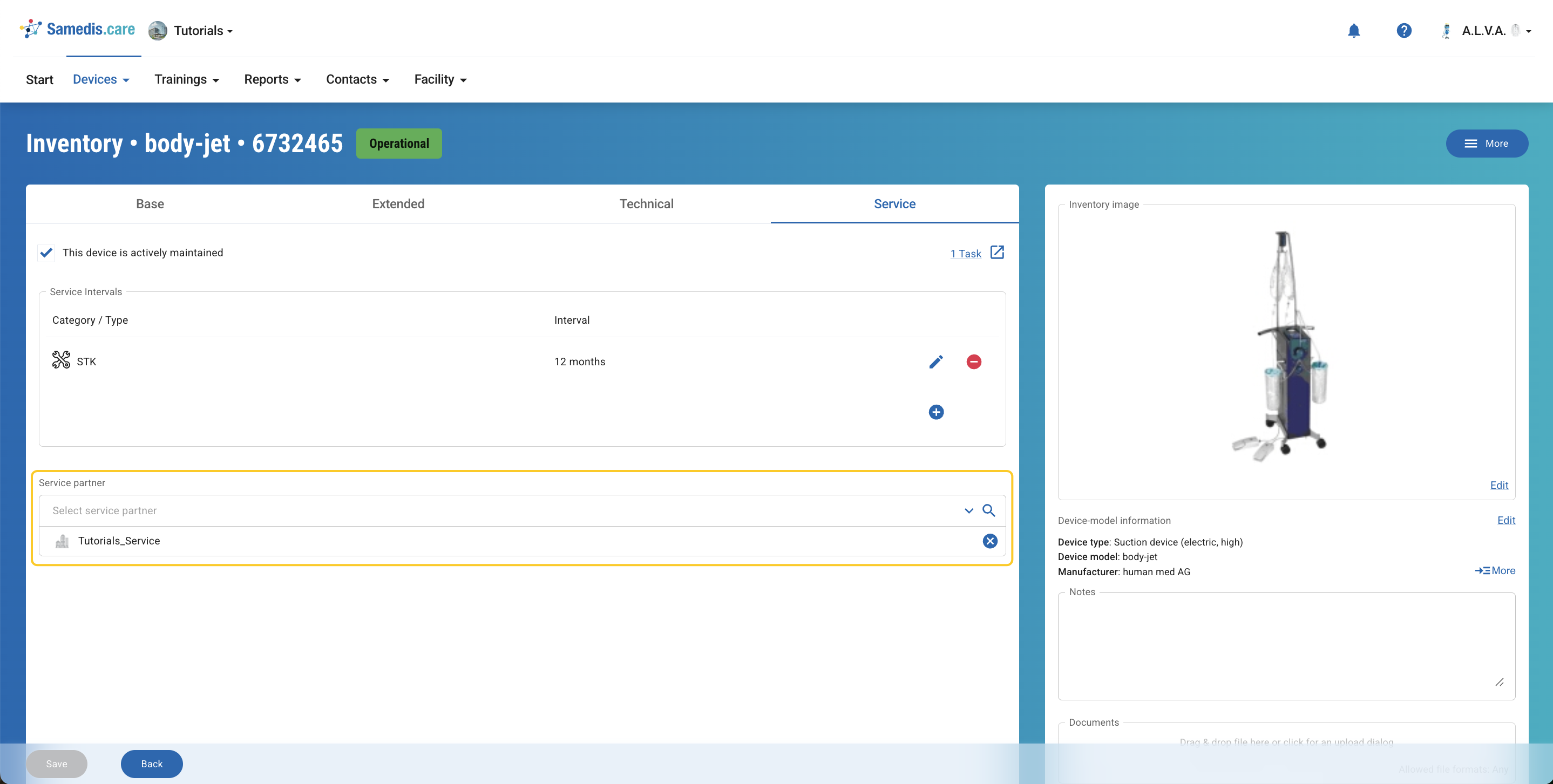 Assign device to service partner