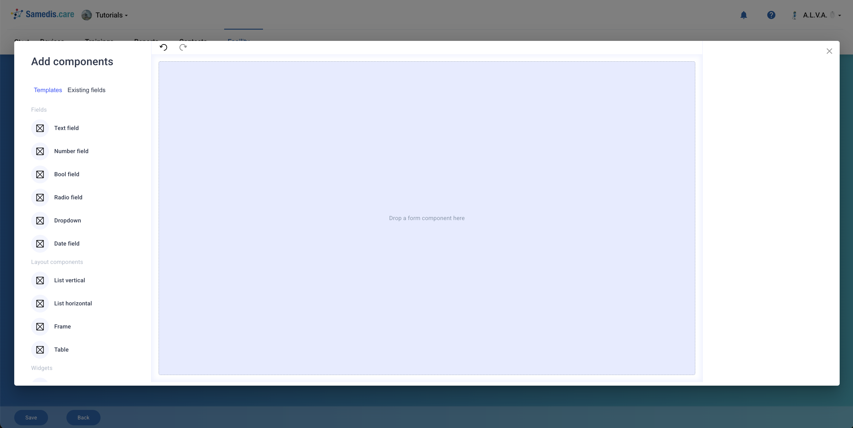 Добавить компоненты