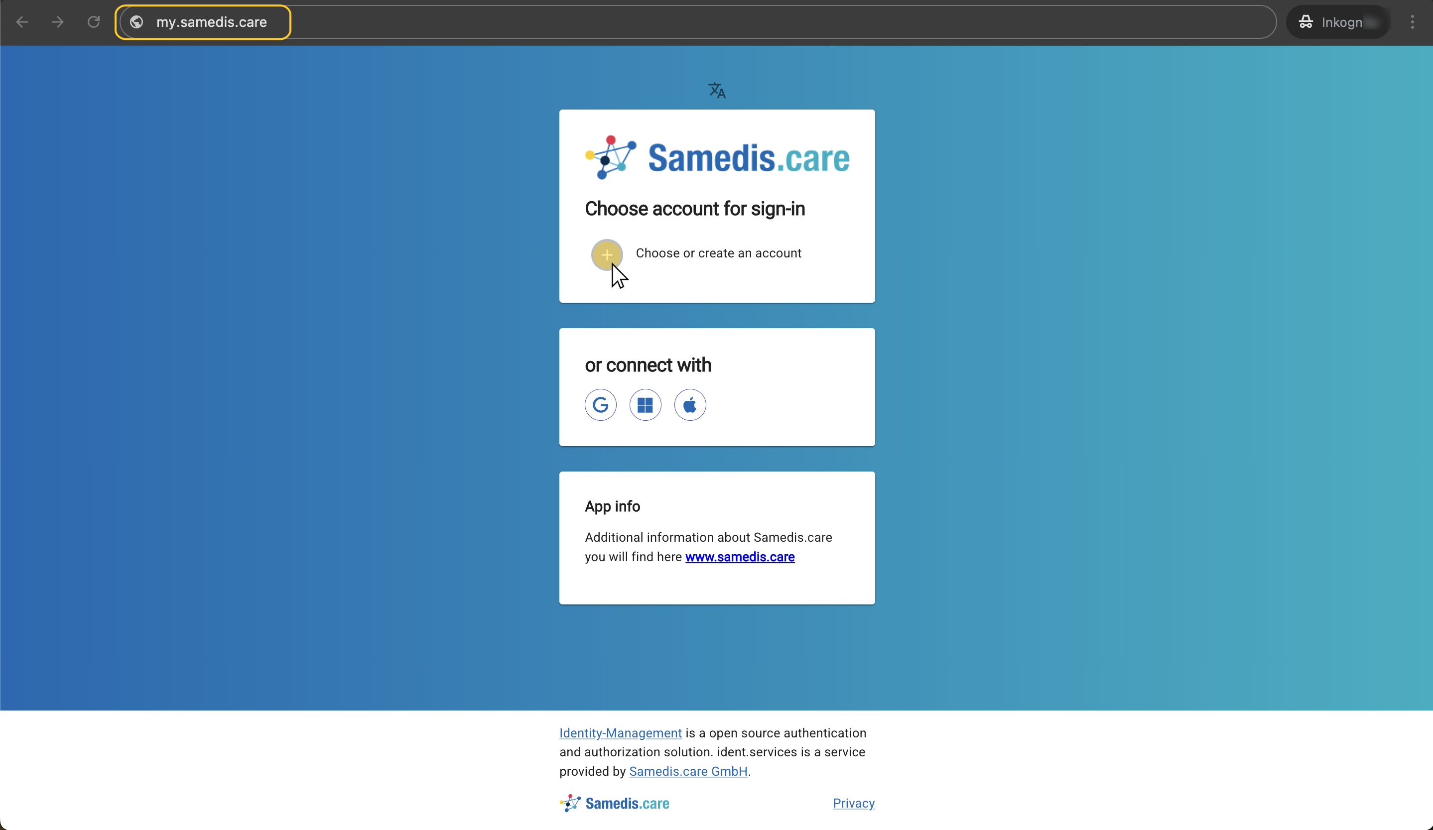 my.samedis.care en inloggen