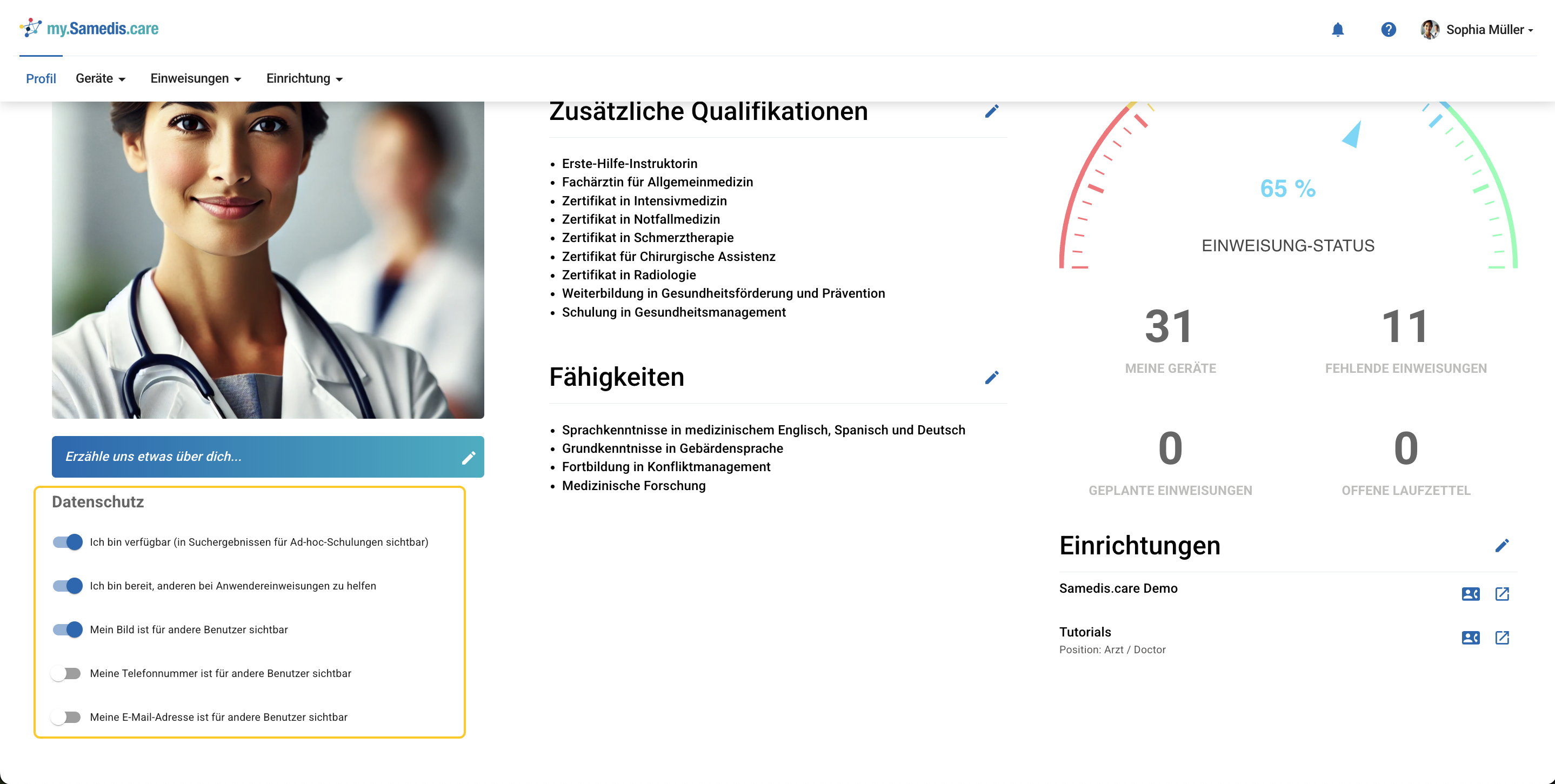 Profil-Einstellungen