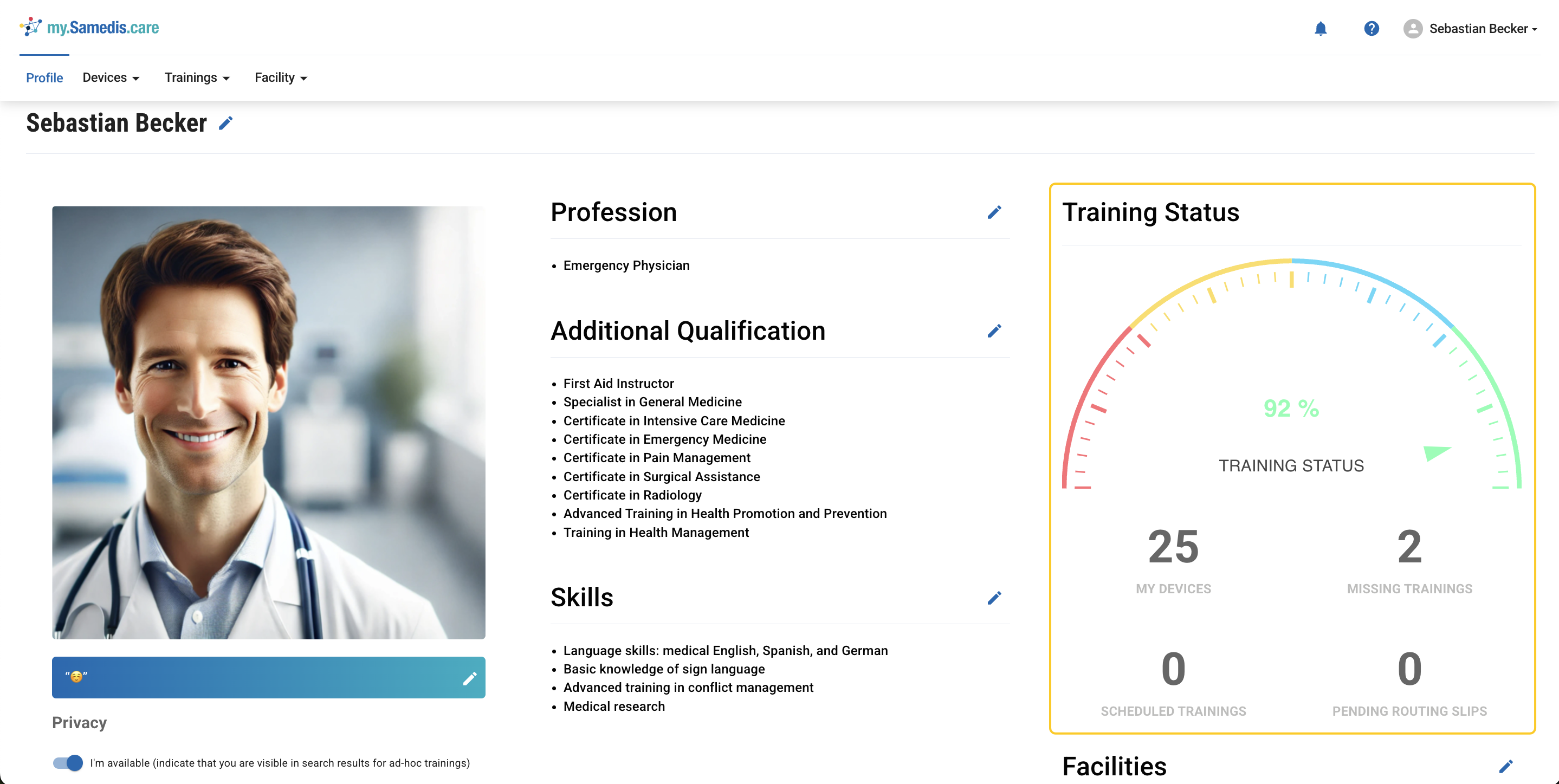 Training status