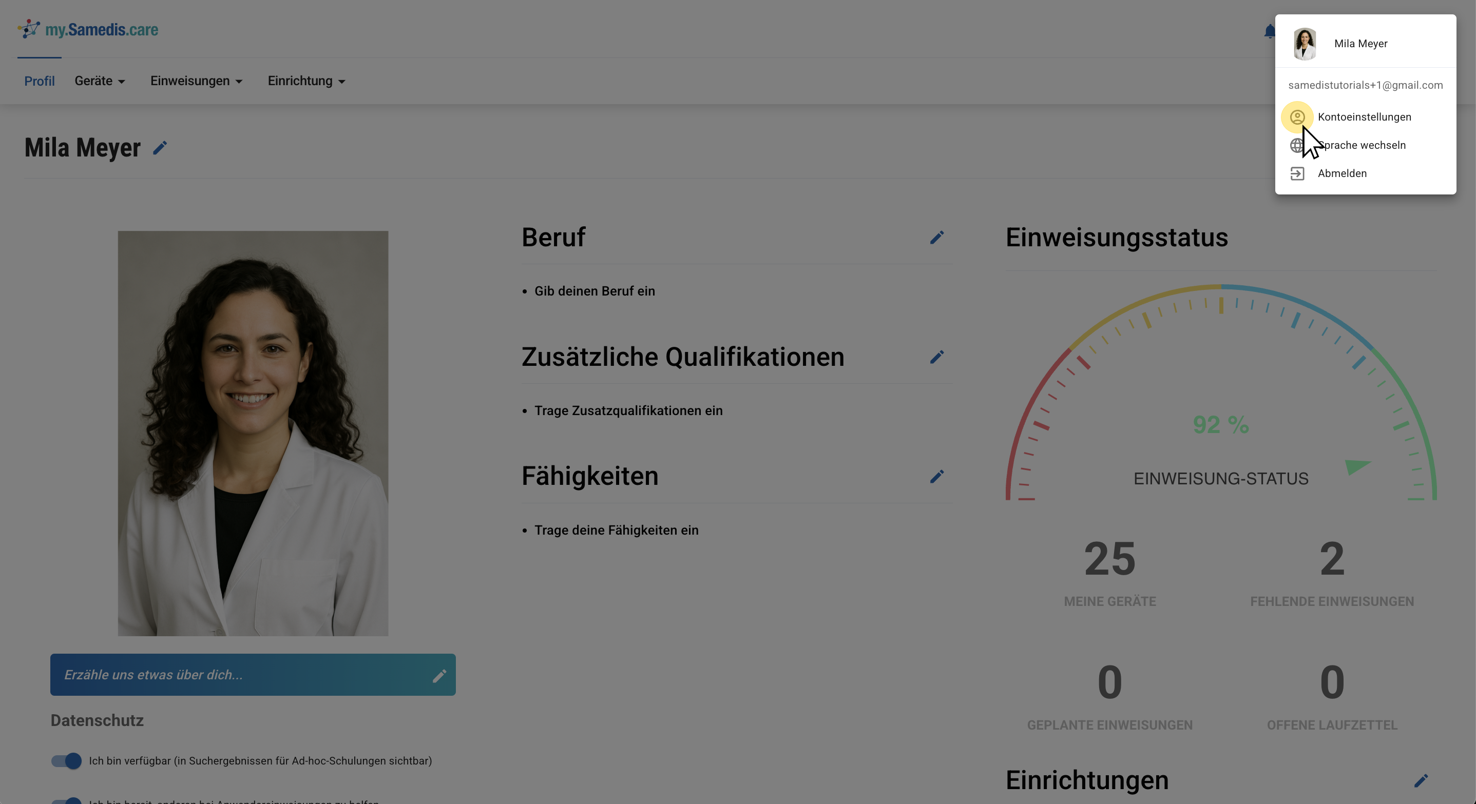 Kontoeinstellungen