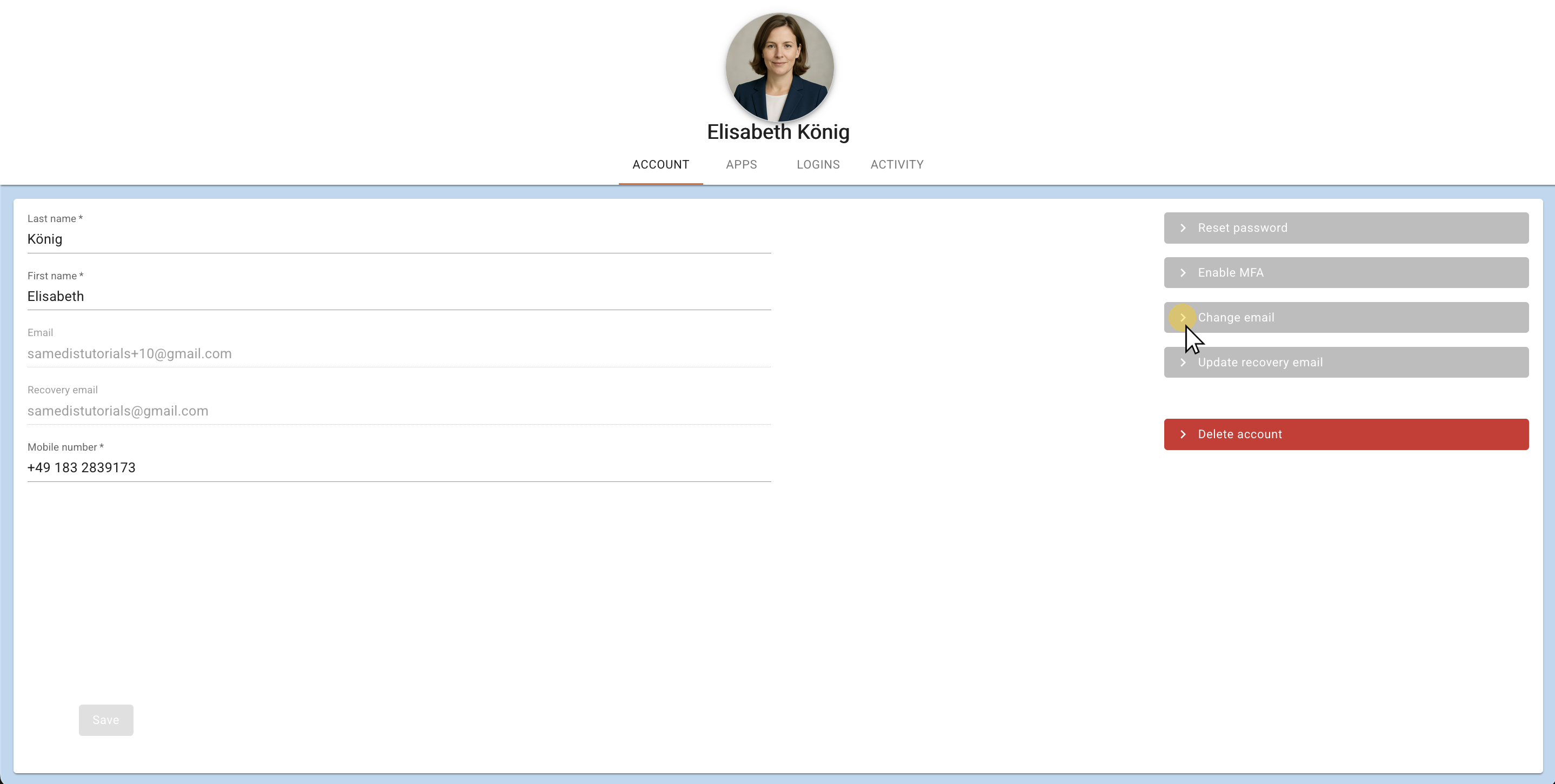 Modifier l’adresse e-mail