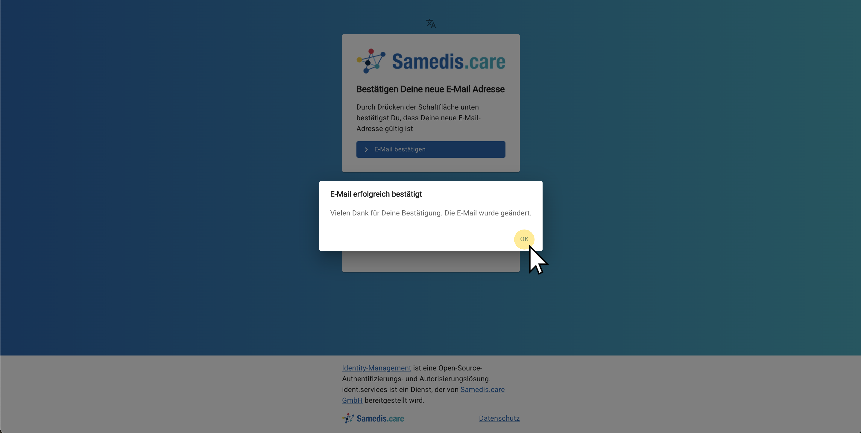E-Mail Adresse bestätigen